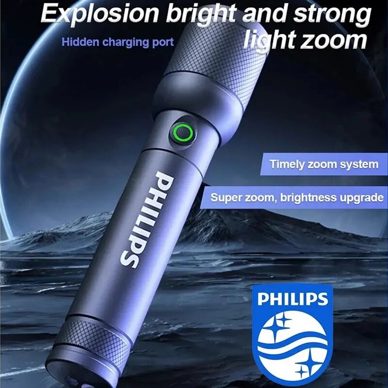Outdoor Lighting Philips - Latarka Philips 6168 z zoomem optycznym,