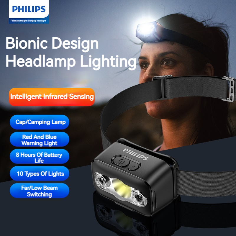 Outdoor Lighting Philips - Latarka czołowa LED Philips z czujnikiem,