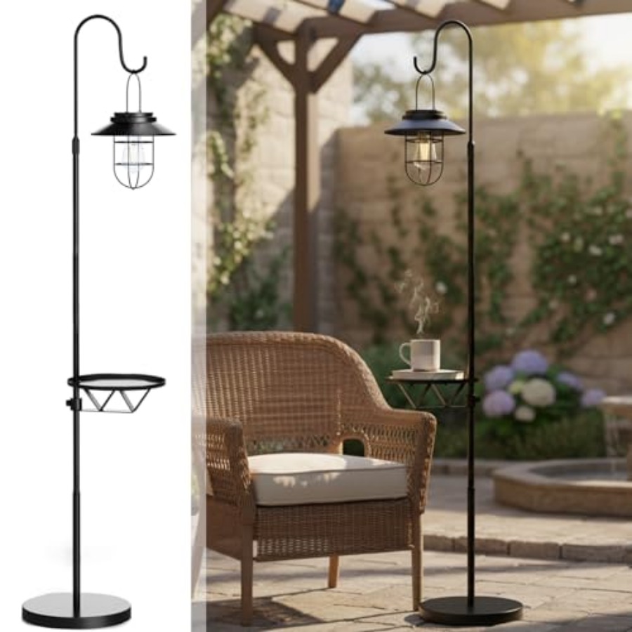Outdoor Lighting Solar - Solarna lampa podłogowa ze stolikiem, 60-calowy