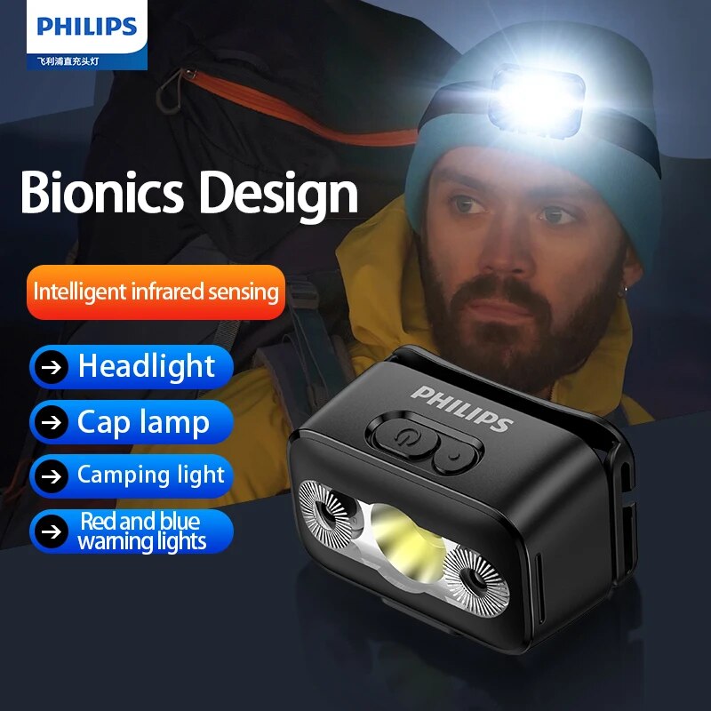 Outdoor Lighting Philips - Latarka czołowa PHILIPS LED z czujnikiem