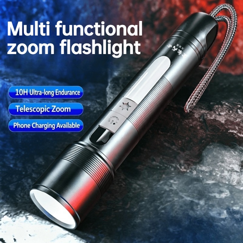 Outdoor Lighting Portable - Wielofunkcyjna latarka LED z regulacją zoomu,