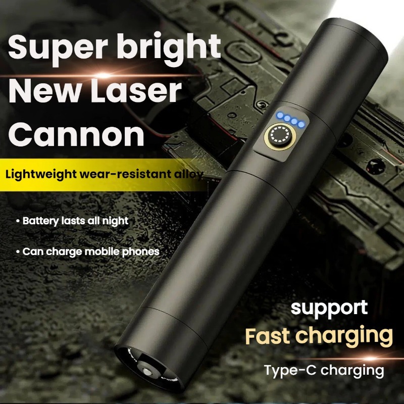 Outdoor Lighting Portable - Mocna latarka LED z ładowaniem Type-C,