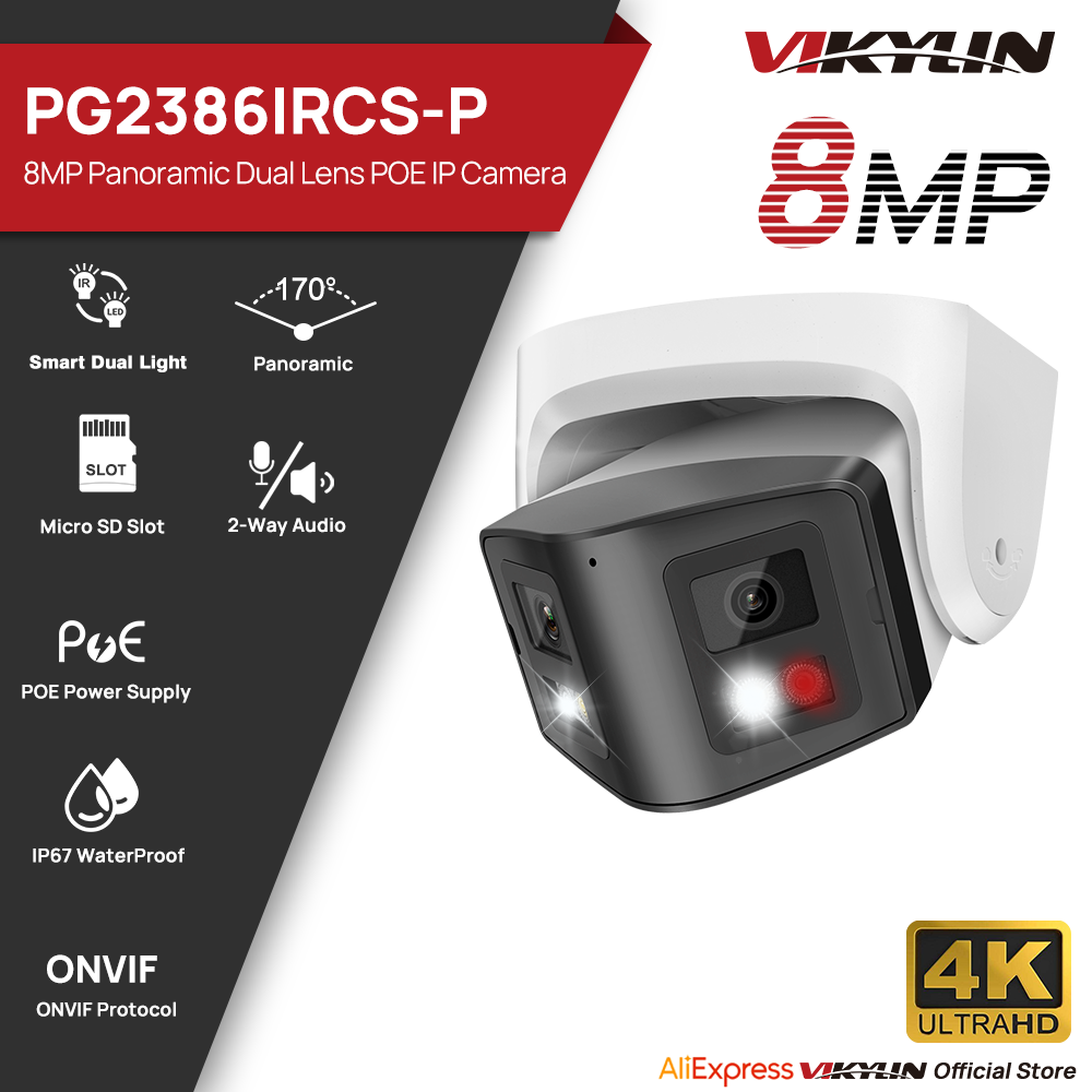 Outdoor Lighting Mains Powered - Kamera IP Vikylin 8MP Panoramiczna Smart