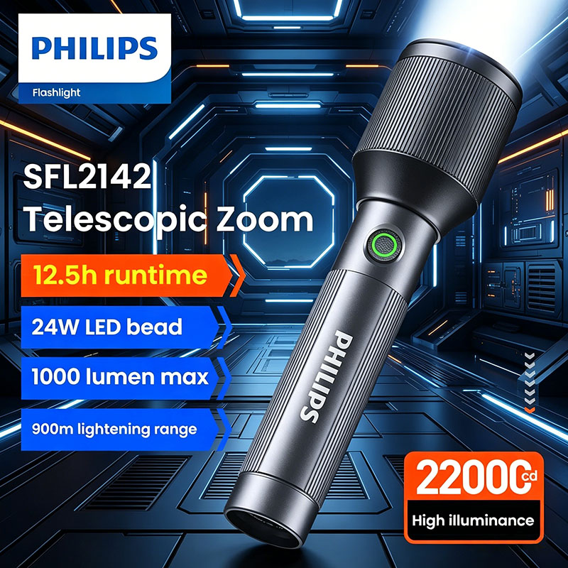 Outdoor Lighting Philips - Latarka Philips SFL2142 Mocne Światło Daleki