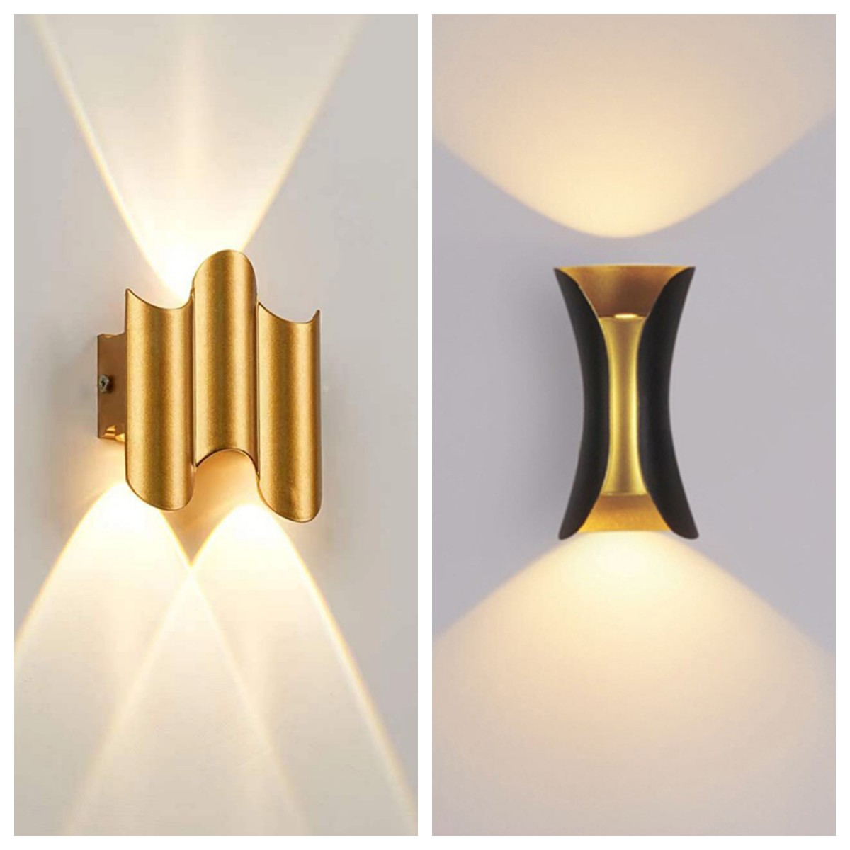 Xl Outdoor Lighting - Aluminiowy złoty korpus oświetlenie naścienne LED