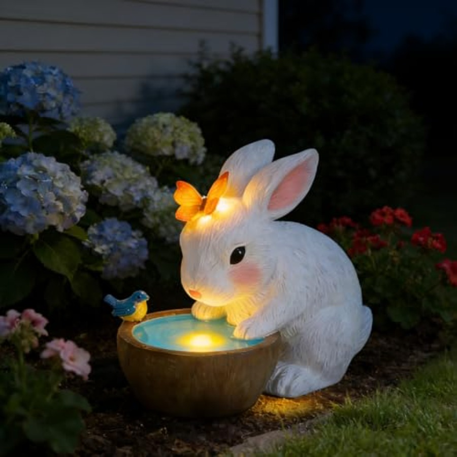 Outdoor Lighting For Home - Solarna Statuetka Królika do Ogrodu -