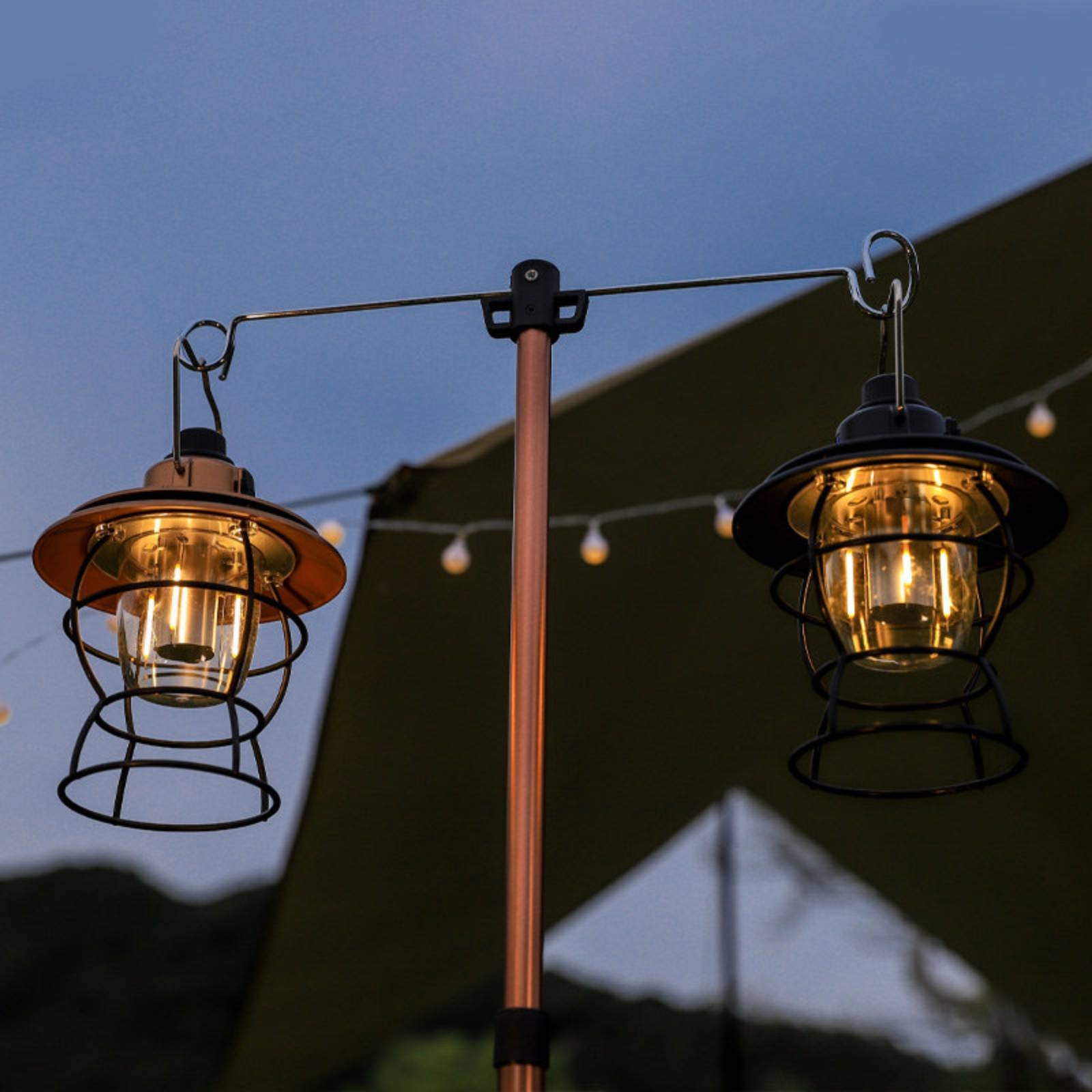 Outdoor Lighting Hooks - Statyw z haczykami, teleskopowy stojak na