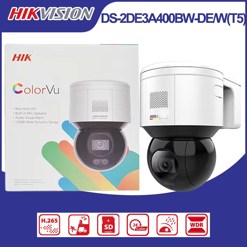 Outdoor Lighting Mains Powered - Kamera IP Hikvision DS-2DE3A400BW-DE/W(T5) 4MP ColorVu