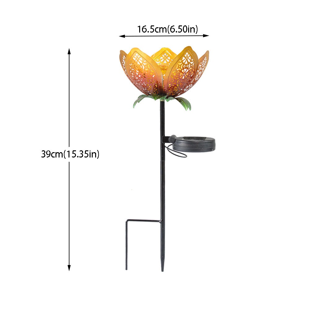 Outdoor Lighting Ground Fixtures - Lampa solarna w kształcie lotosu, żelazna,