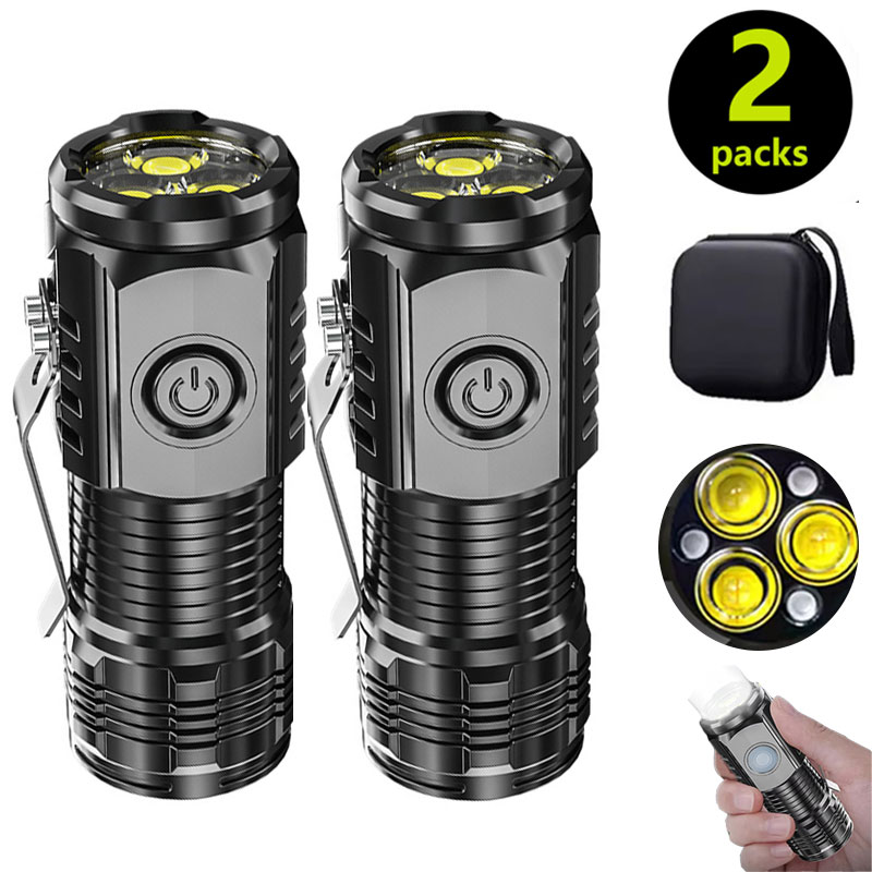 Outdoor Lighting Setup - Mini latarka 3LED z klipsem do