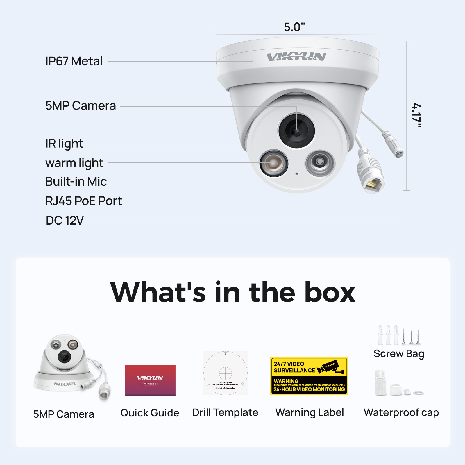 Kamera IP VIKYLIN 5MP Smart Du – Outdoor Lighting Mains Powered recenzja i cena