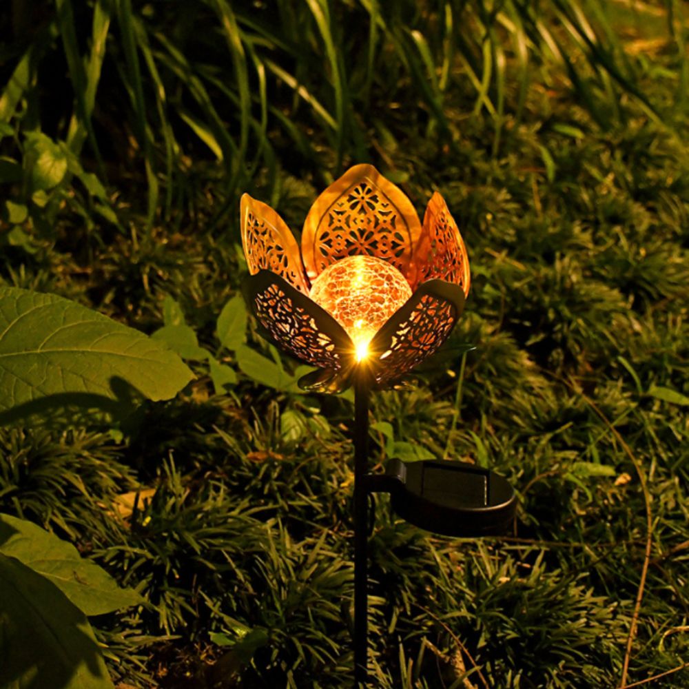 Lampa solarna w kształcie loto – Outdoor Lighting Ground Fixtures recenzja i cena