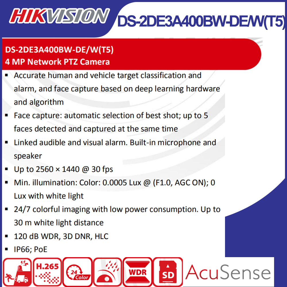 Kamera IP Hikvision DS-2DE3A40 – Outdoor Lighting Mains Powered recenzja i cena
