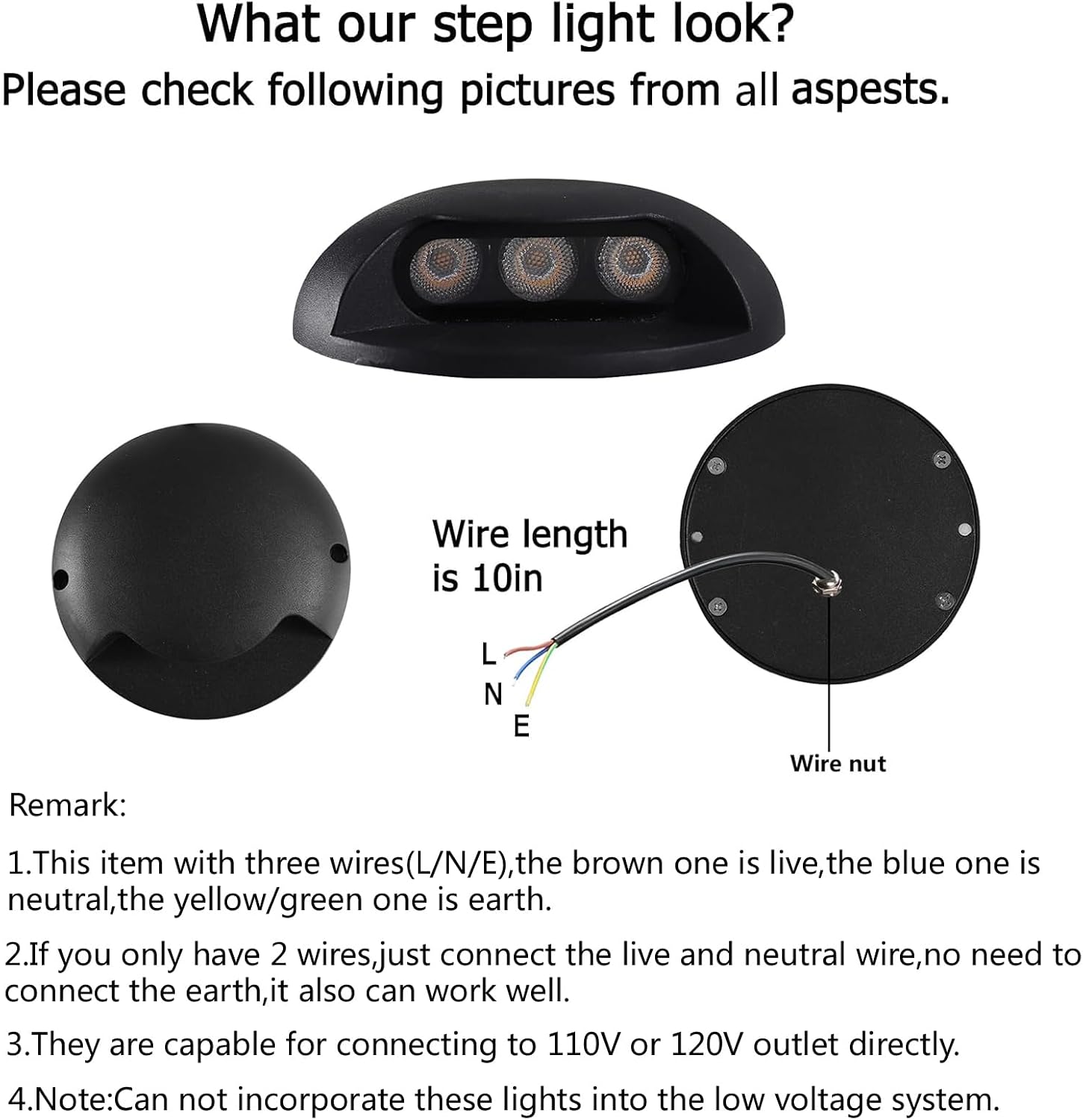 3W Natynkowe, przewodowe lampk – Outdoor Lighting Hardwired recenzja i cena