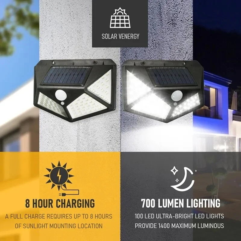 100Led Wielofunkcyjna lampa sł – Outdoor Lighting With Motion Sensor recenzja i cena